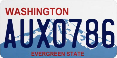 WA license plate AUX0786