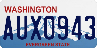 WA license plate AUX0943