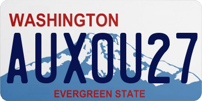 WA license plate AUX0U27