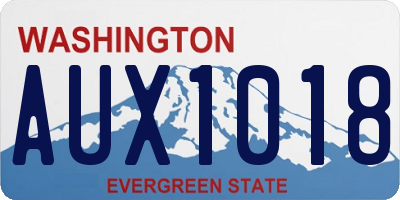 WA license plate AUX1018