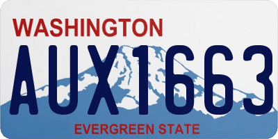 WA license plate AUX1663