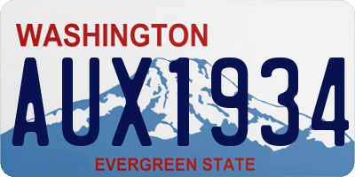 WA license plate AUX1934