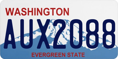 WA license plate AUX2088