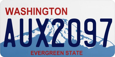 WA license plate AUX2097