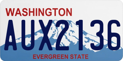 WA license plate AUX2136