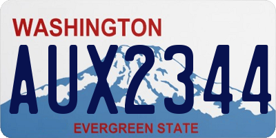 WA license plate AUX2344