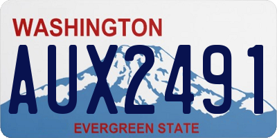 WA license plate AUX2491
