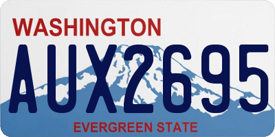 WA license plate AUX2695