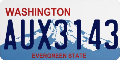 WA license plate AUX3143