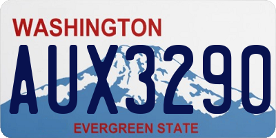 WA license plate AUX3290