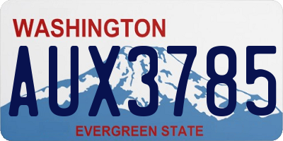 WA license plate AUX3785