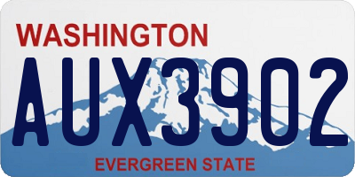 WA license plate AUX3902