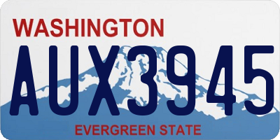 WA license plate AUX3945
