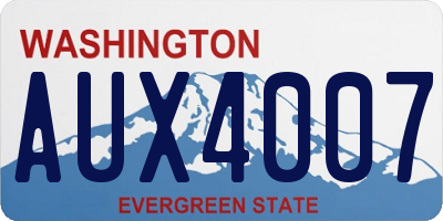 WA license plate AUX4007