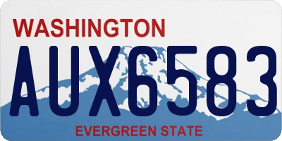 WA license plate AUX6583