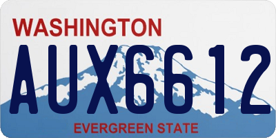 WA license plate AUX6612