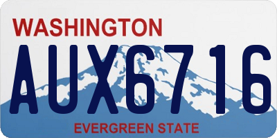 WA license plate AUX6716