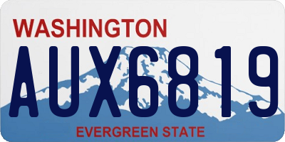 WA license plate AUX6819