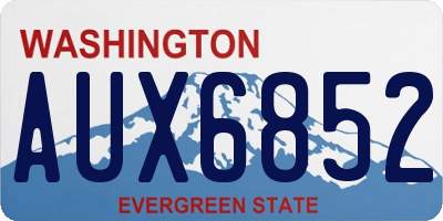 WA license plate AUX6852
