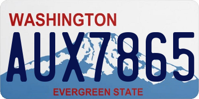 WA license plate AUX7865