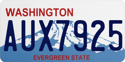 WA license plate AUX7925