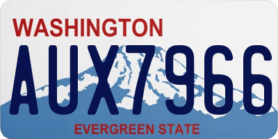 WA license plate AUX7966