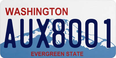 WA license plate AUX8001