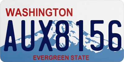 WA license plate AUX8156