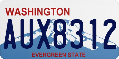 WA license plate AUX8312