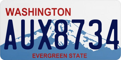 WA license plate AUX8734
