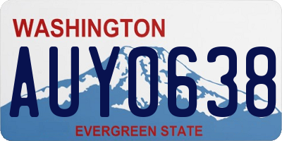 WA license plate AUY0638