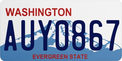 WA license plate AUY0867
