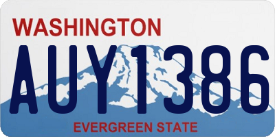 WA license plate AUY1386