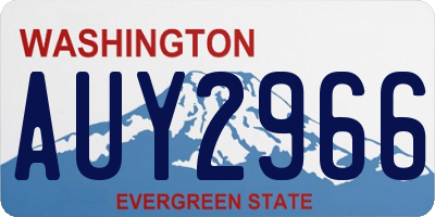 WA license plate AUY2966