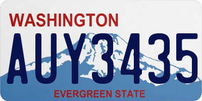 WA license plate AUY3435