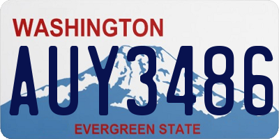WA license plate AUY3486