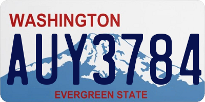 WA license plate AUY3784