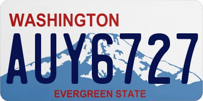 WA license plate AUY6727