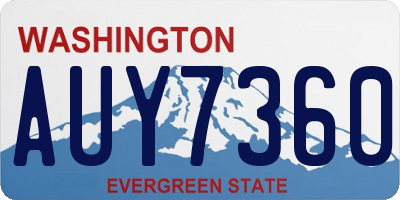 WA license plate AUY7360