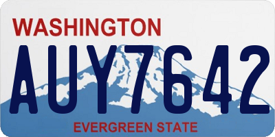 WA license plate AUY7642