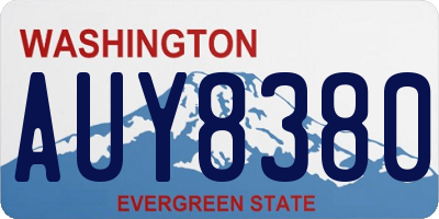 WA license plate AUY8380