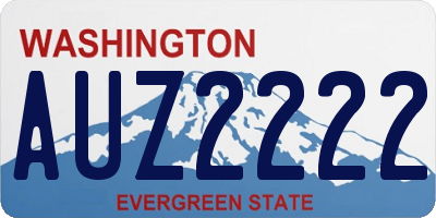 WA license plate AUZ2222