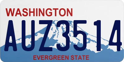 WA license plate AUZ3514