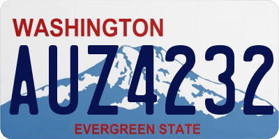 WA license plate AUZ4232