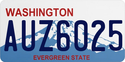 WA license plate AUZ6025