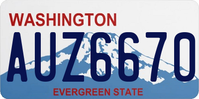 WA license plate AUZ6670
