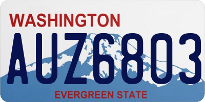 WA license plate AUZ6803