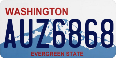 WA license plate AUZ6868