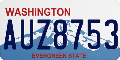 WA license plate AUZ8753