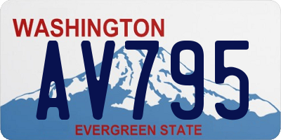 WA license plate AV795